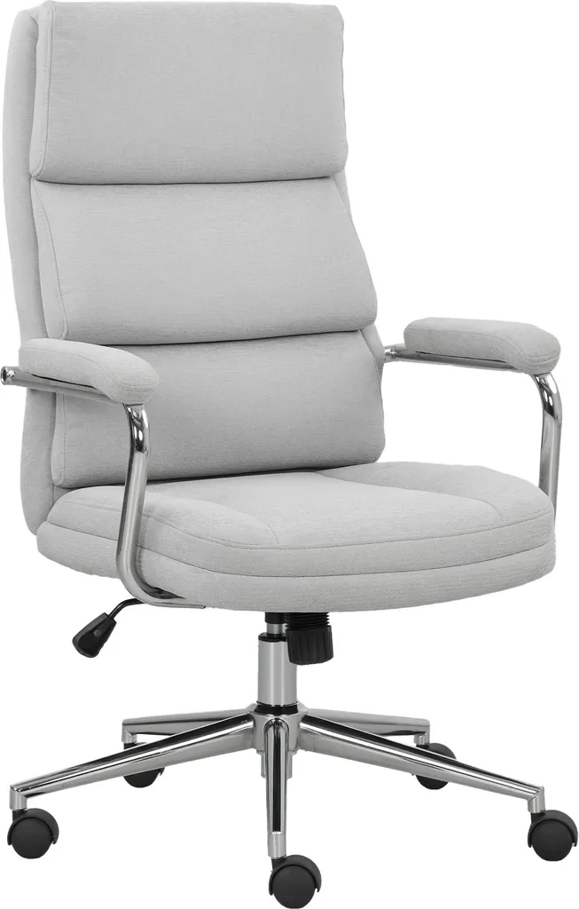 Chaise de Bureau Ergonomique Ajustable en Tissu Lin pour Télétravail