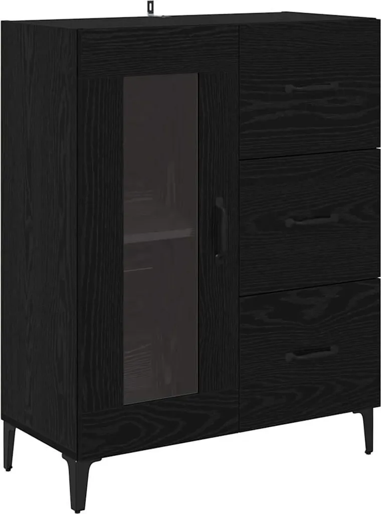 vidaXL Credenza Rovere Nero 69,5x34x90 cm | Mobiletto Salotto Robusto - 2