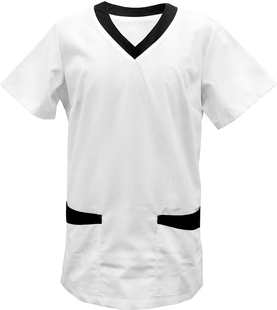 Kasack weiß mit Besatz schwarz Gr. 3XL : 3XL : schwarz : Produktbild 