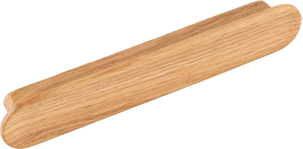 Griff Tuba LA 128mm, Holzgriff robuster Möbelgriff Breite 156mm, Eiche lackiert