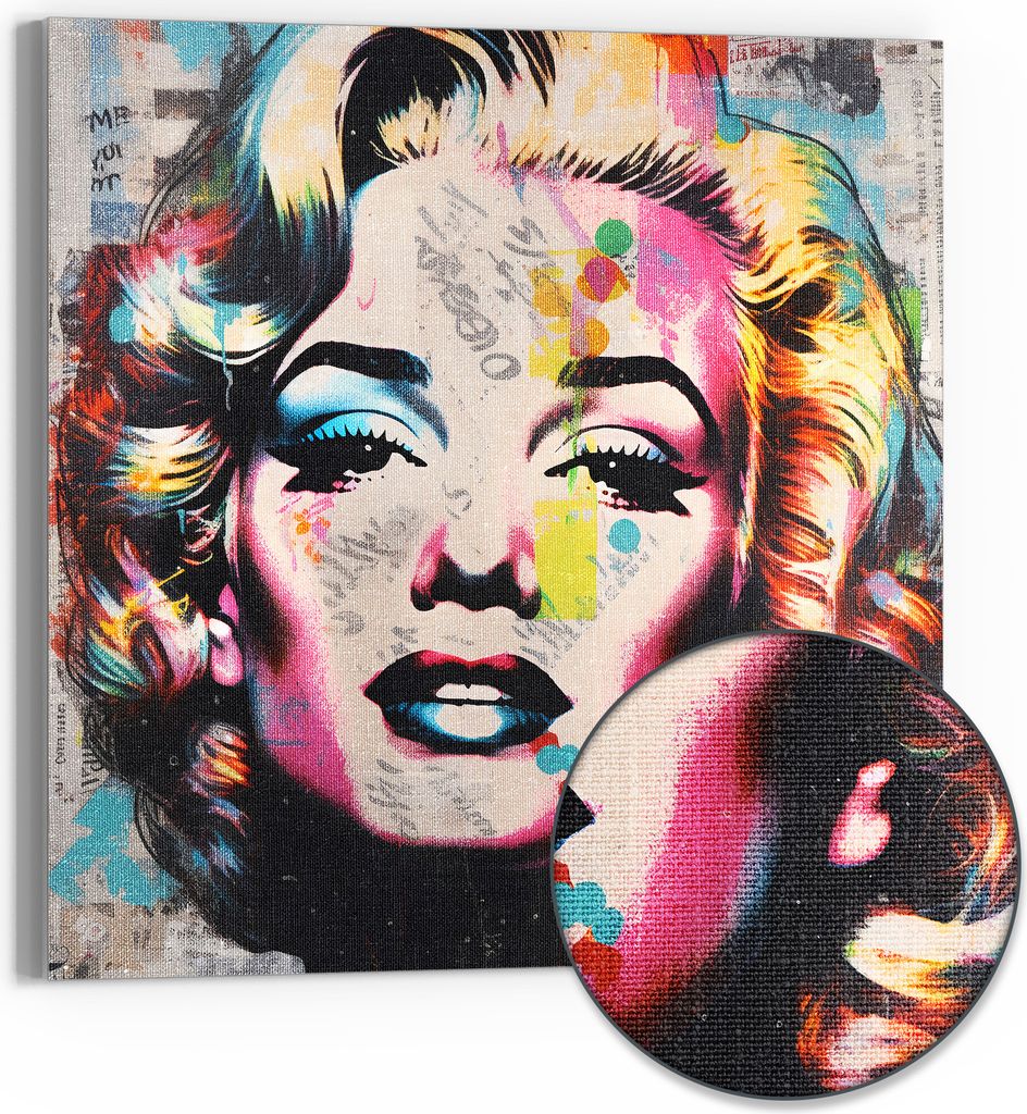 DEQOART Hybrid Leinwand Bild 30x30 cm 'Farbenfrohe Diva' Produktbild 