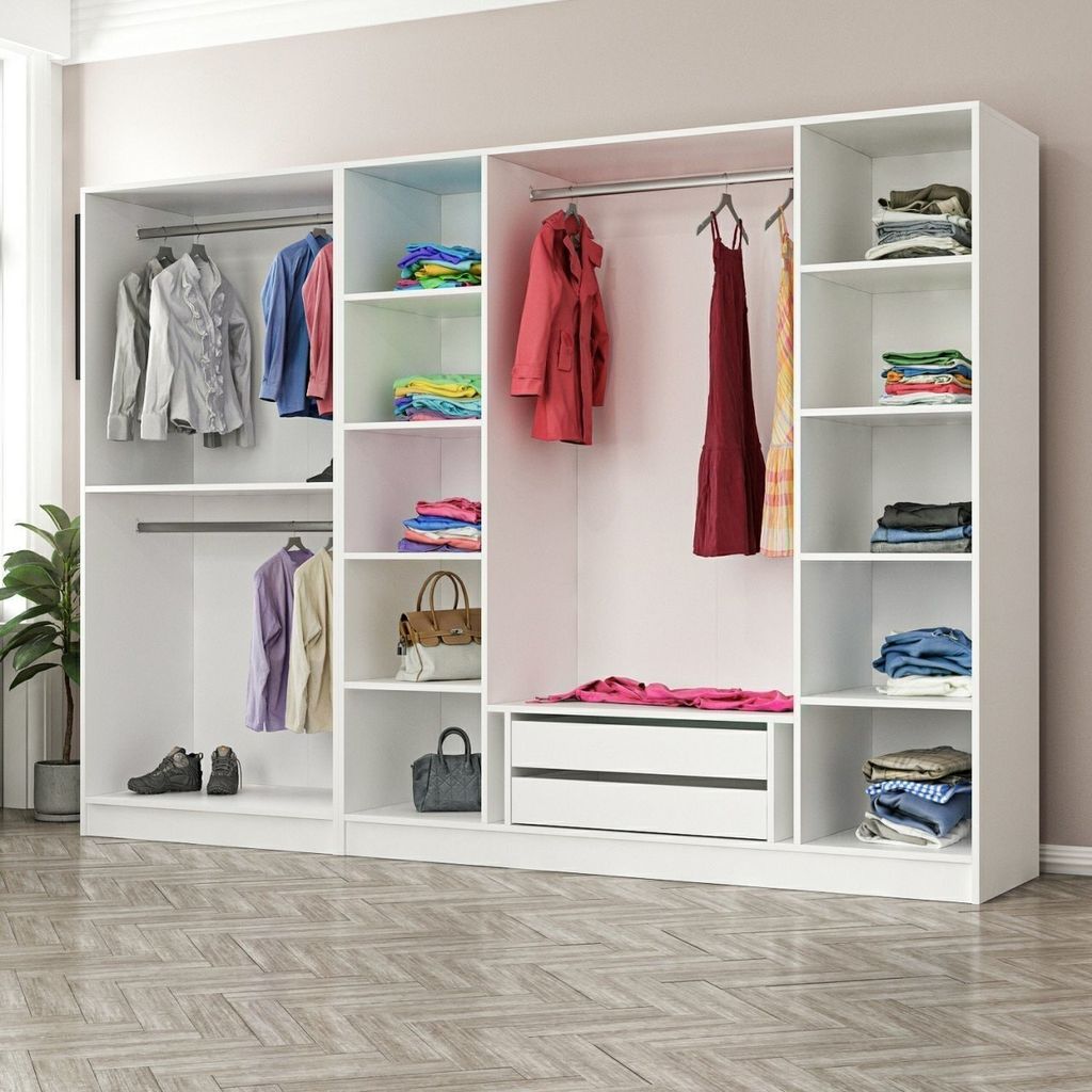 Skye Decor, Kale - 5033, Kleiderschrank, Weiß, 100 % Produktbild