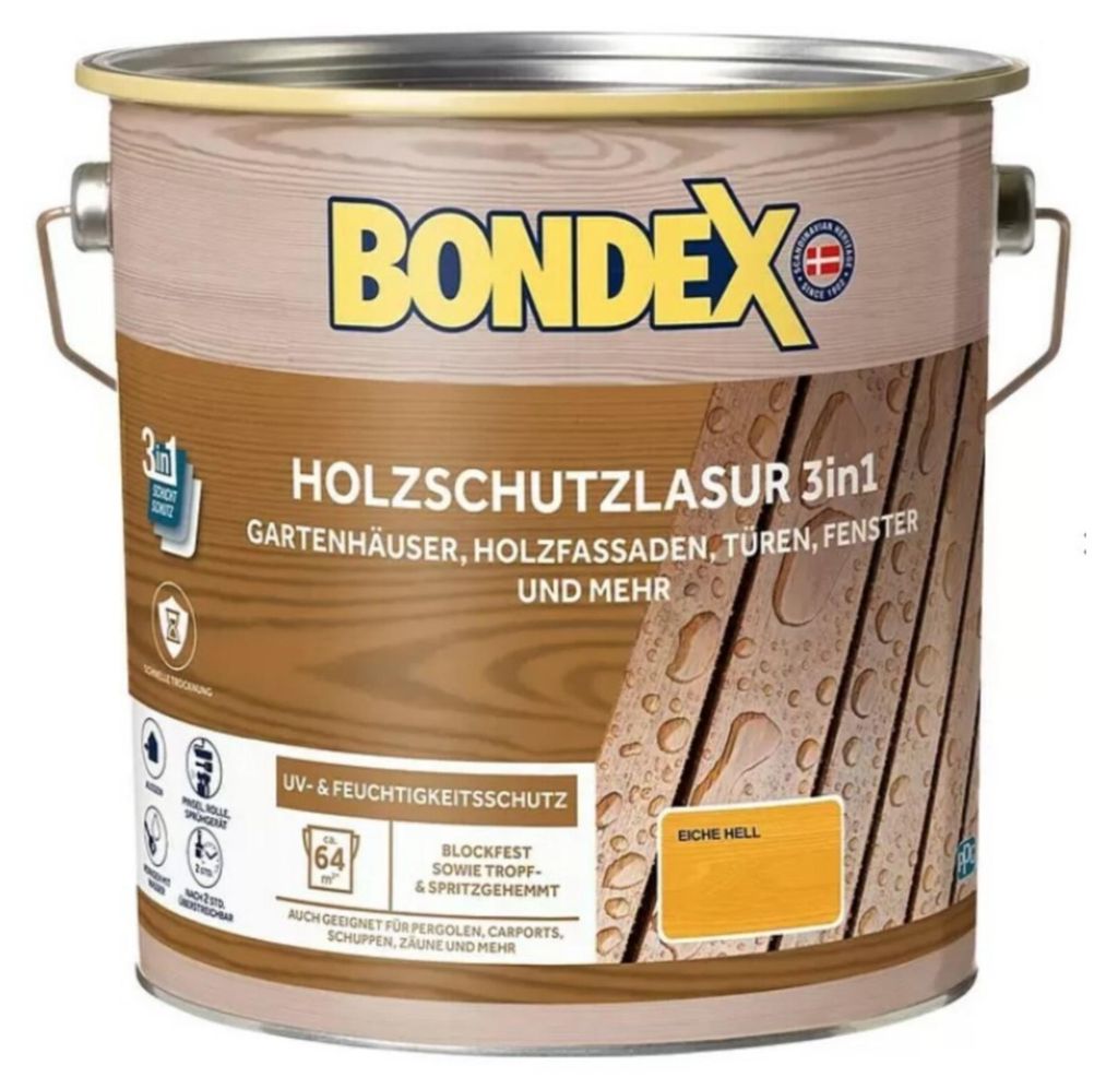 Bondex Holzschutzlasur 3in1 4 L eiche-hell Produktbild 