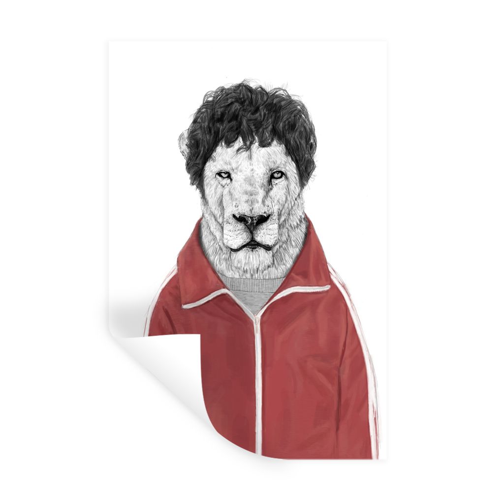 MuchoWow Wandtattoo Wandsticker Wandaufkleber Löwe - Fell - Frisur - Tiere 40x60 cm Selbstklebend und Repositionierbar - Wierderverwendbar - Sel...