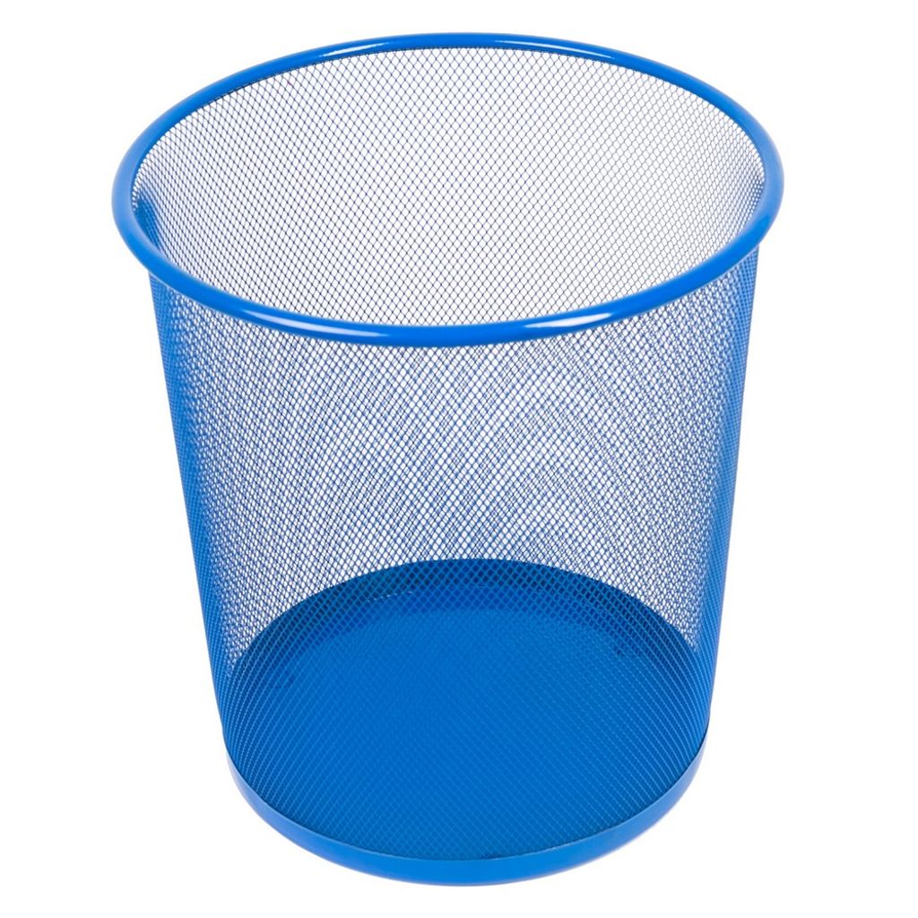 Leviatan Papierkorb aus Drahtgeflecht Draht Mesh | Büro Mülleimer | Abfalleimer | Papiereimer 266x218x280mm 12L Marineblau