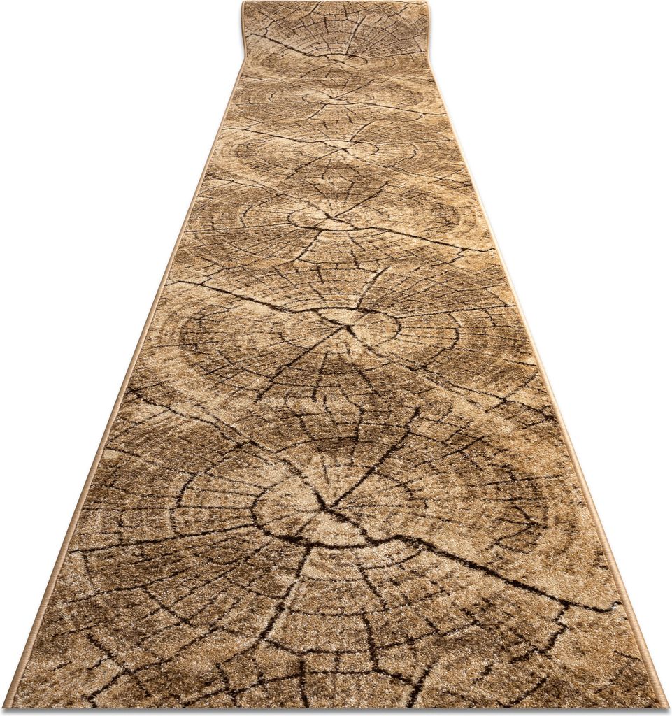 Läufer KARMEL Tronko Baum Holz Nuss 80 cm beige 80x140 cm