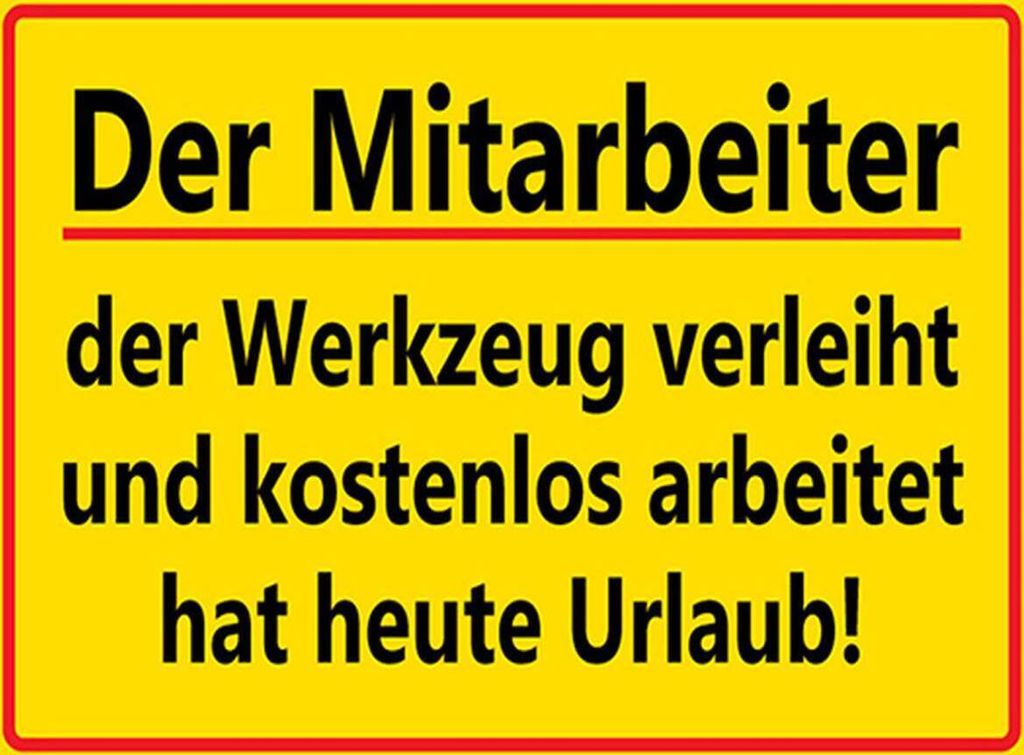 vianmo Holzschild 30x40 cm Mitarbeiter Werkzeug verleiht