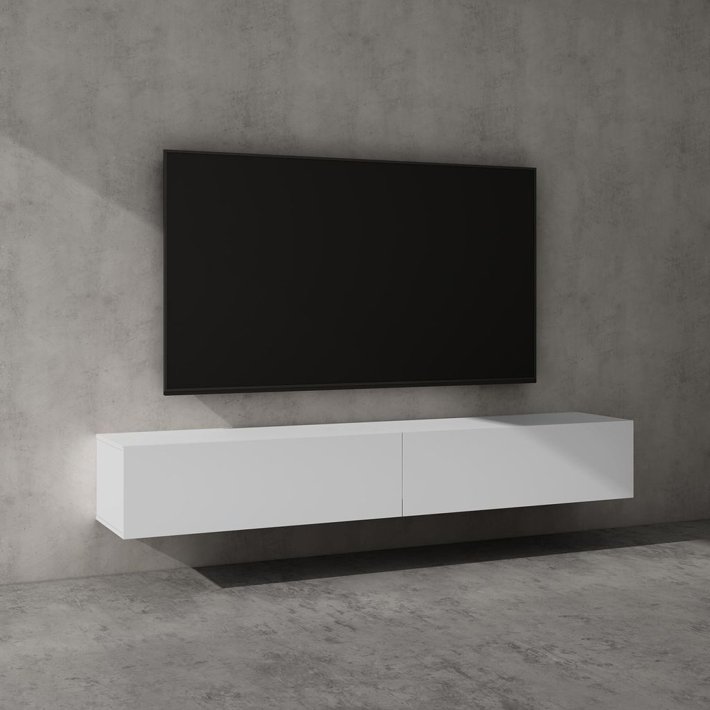 doporro Meuble TV Bas 200x40,2x30cm Armoire TV Blanc Mat Image du produit 