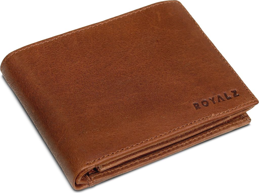 ROYALZ "Detroit" Geldbörse Herren Leder RFID-Schutz Geldbeutel kompaktes Portemonnaie Querformat Männer Brieftasche im Vintage Design