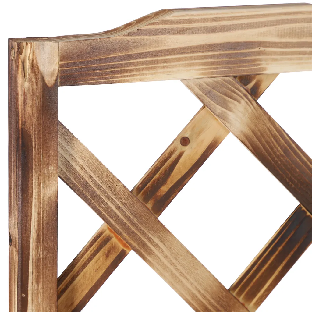Bac à Fleurs avec Treillis Design Bois Brûlé - Support Plante Mural - 7