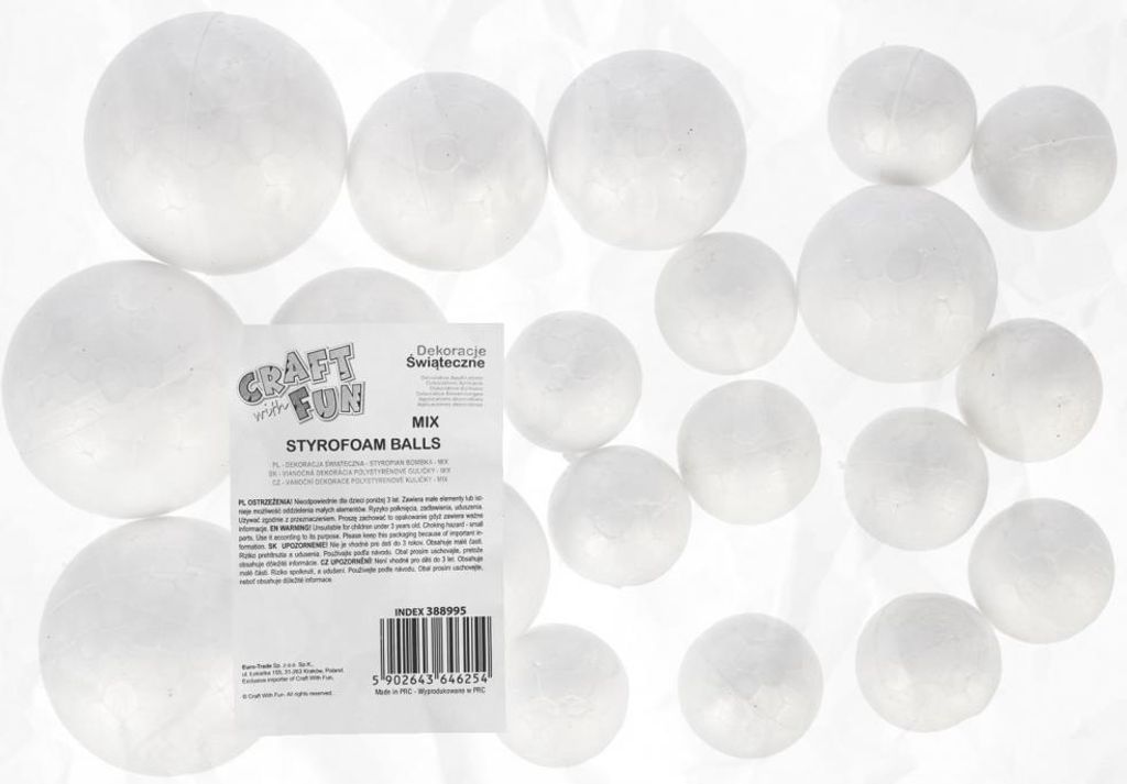 Dekorative Polystyrol-Kugeln CRAFT WITH FUN 388995