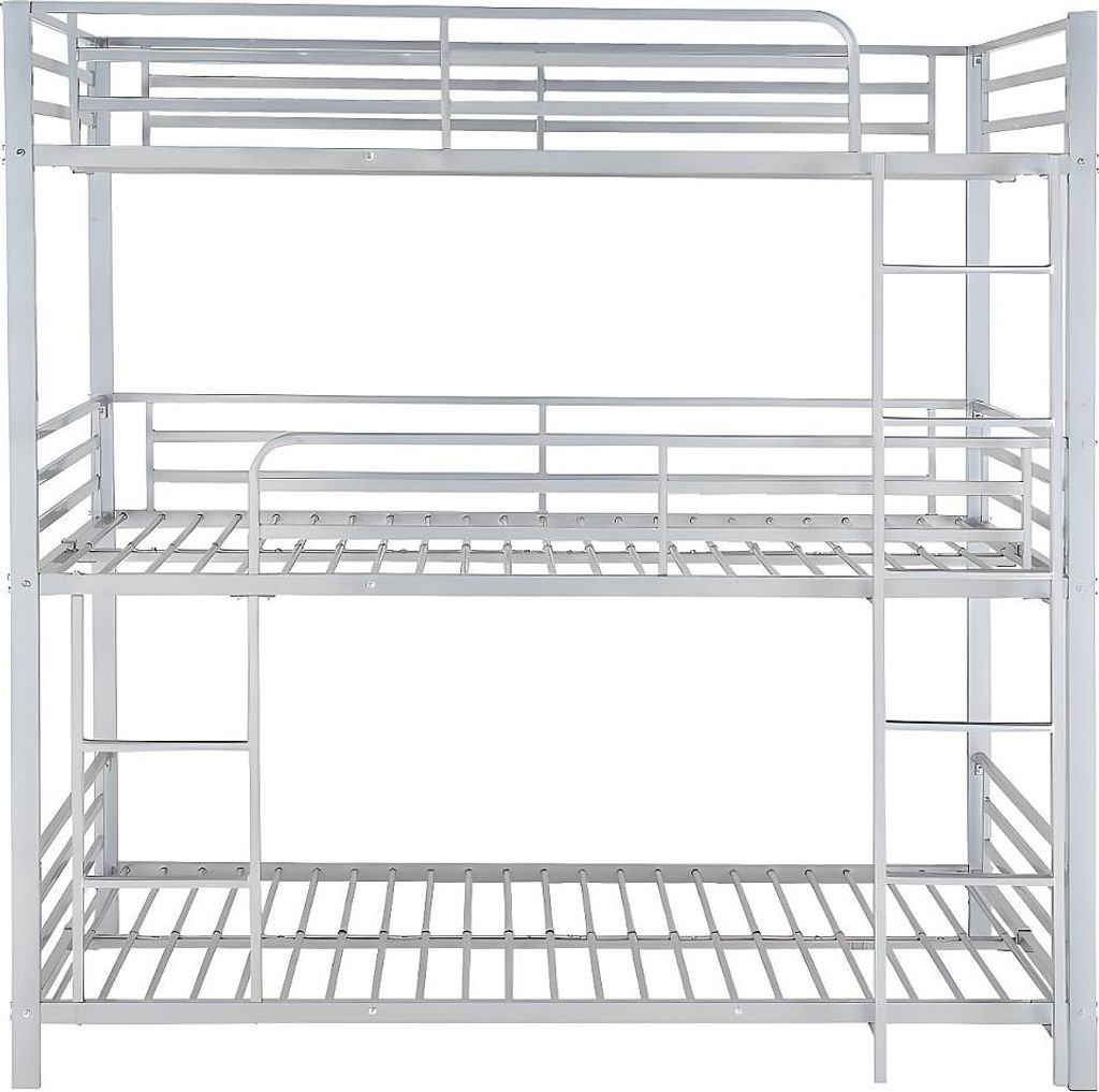 Etagenbett ELOUAN - 3 × 90 × 190 cm - Grau Produktbild 