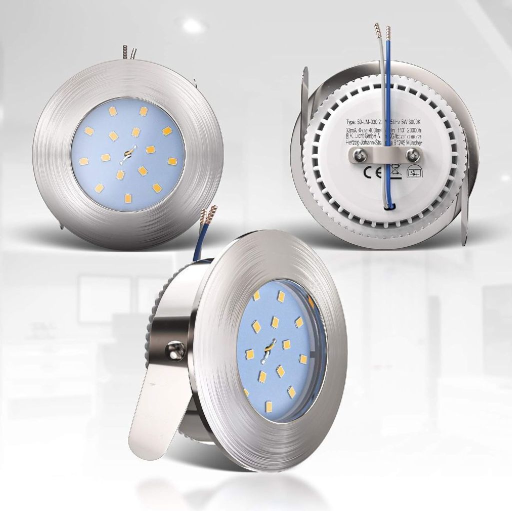 5x LED Einbaustrahler Badezimmer ultra-flach dimmbar IP44 Produktbild 