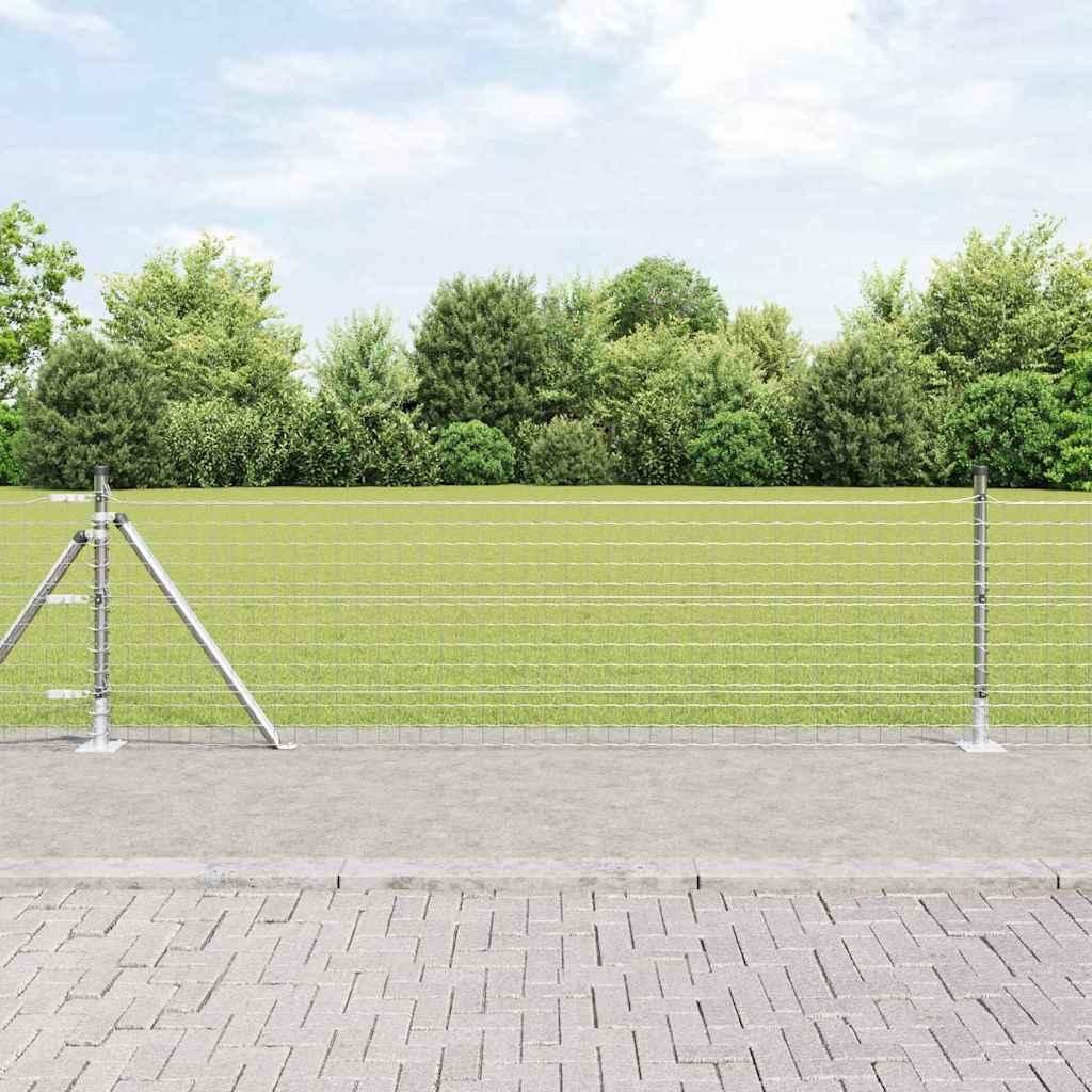 "im Angebot" Zaun mit Pfosten Silber 0,4x50 m Stahl - Metallzäune CC12825