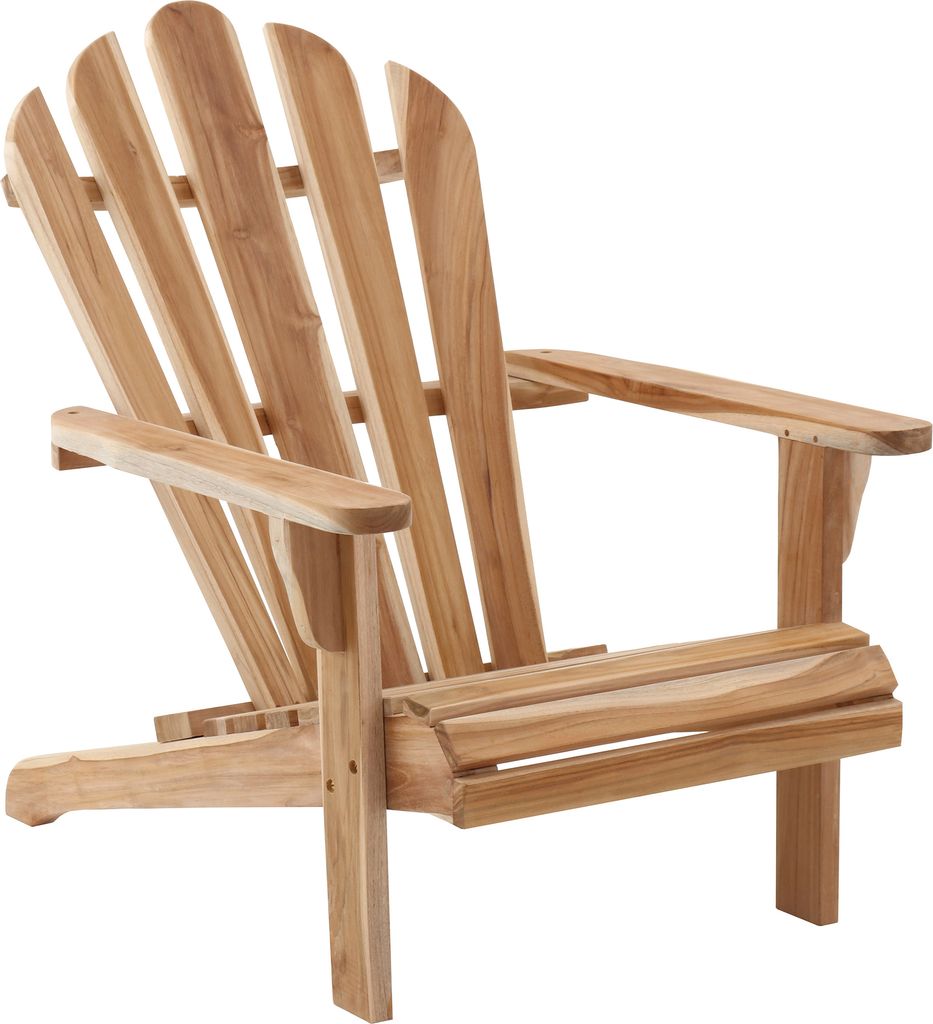 Möbilia Gartensessel aus Teak Holz | mit Armlehnen | B 57 x T 73 x H 104 cm | natur | 11020019 | Serie GARTEN