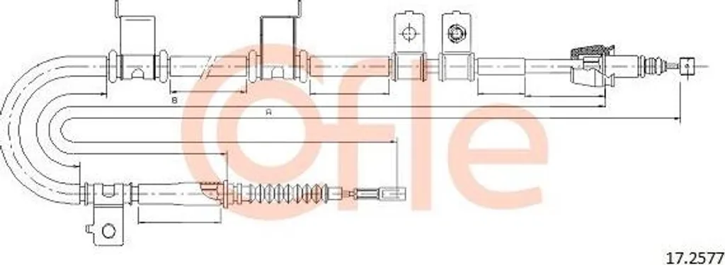 Câble Frein à Main COFLE 17.2577 - Acier Renforcé pour Hyundai i30 (OE)