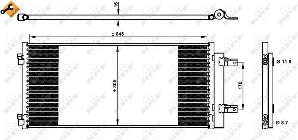 Condenseur de climatisation Astra K NRF 350338 OE 13475956 avec sécheur