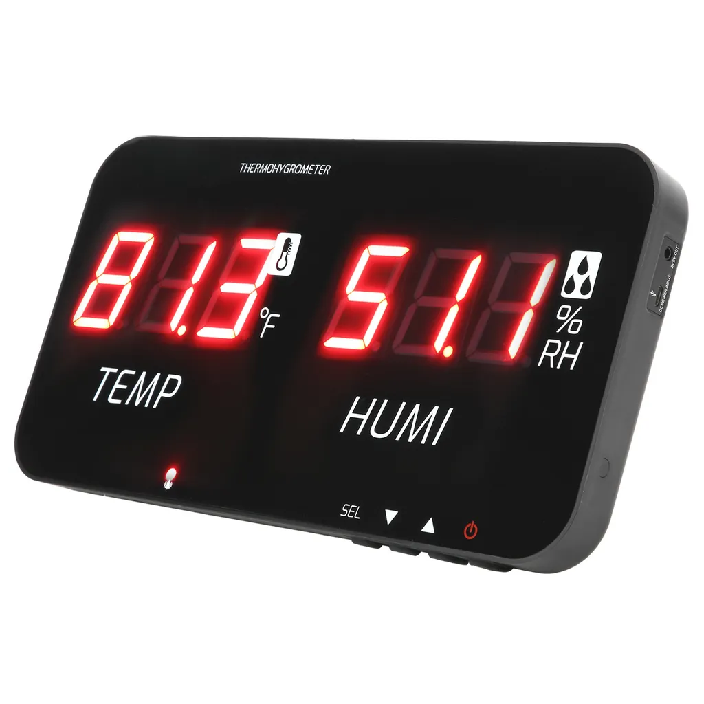 Mesureur de température et d'humidité mural avec moniteur LED digital