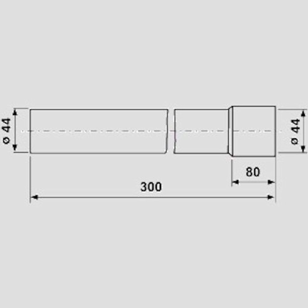 Sanit 01.465.01..0000 Spülrohrverlängerung D=44mm L=30cm mit Muffe weiß 01465010000
