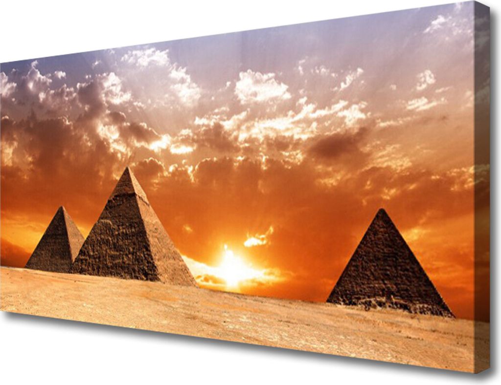 Tulup Leinwand-Bilder 100x50 Wandbild Canvas Kunstdruck Pyramiden Landschaft