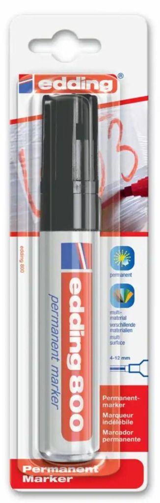 edding 800 permanente stift, zwart (verpakking met 1 stuk) Productafbeelding 