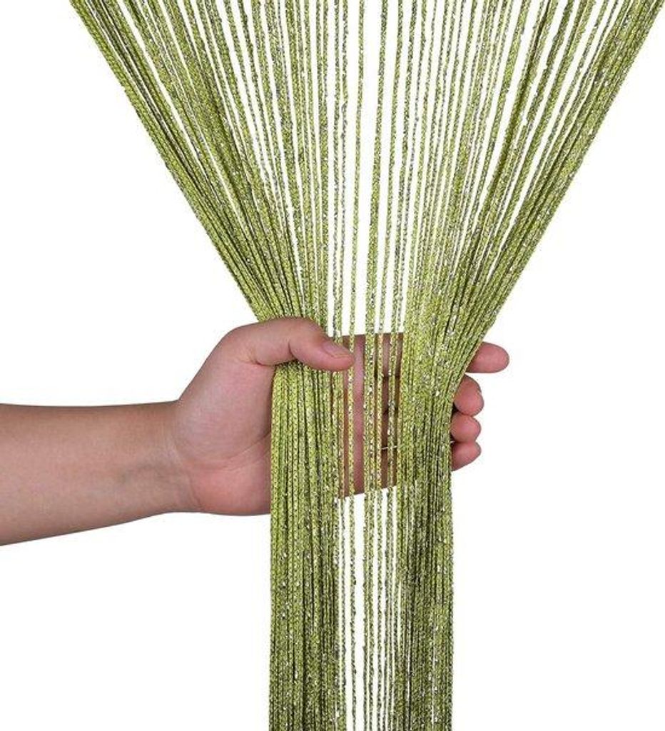Famanu Vorhang mit Glitzerfransen - 200 cm x 90 cm - Raumteiler und Fliegenschutz