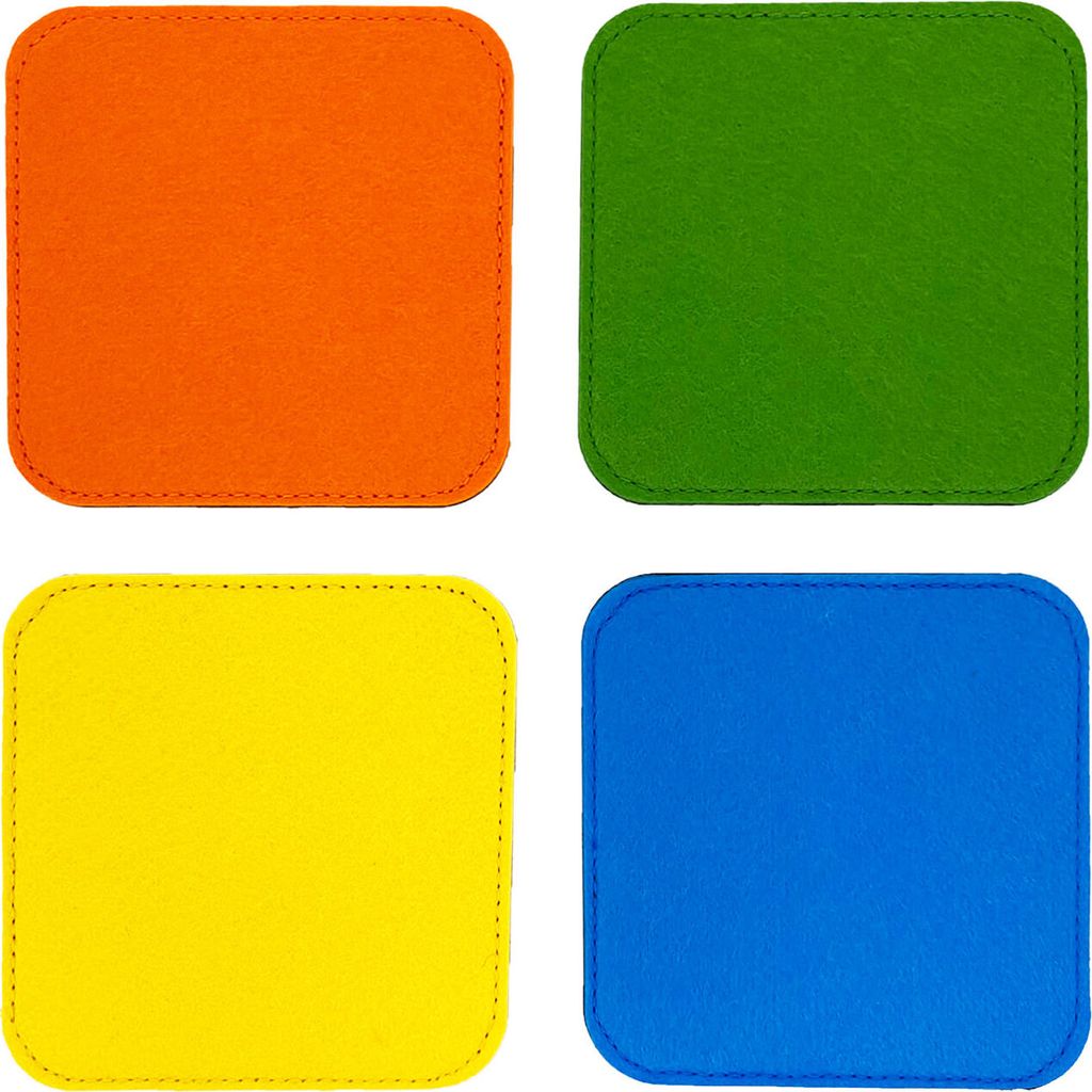 Oblique Unique 4 Filz Untersetzer Ø 10cm Getränke Glasuntersetzer quadratisch Getränke Untersetzer - bunt