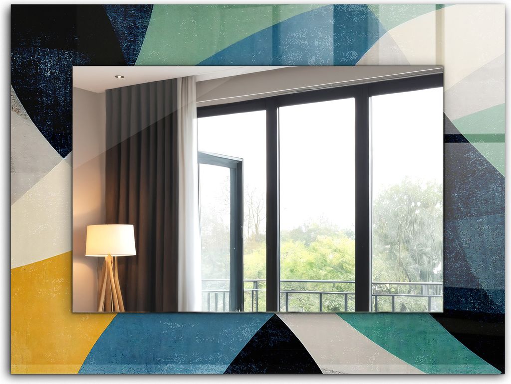 Dekorativer Wandspiegel - Bedruckter Spiegel - Motiv - 80x60 cm - Abstrakte Bunte Muster