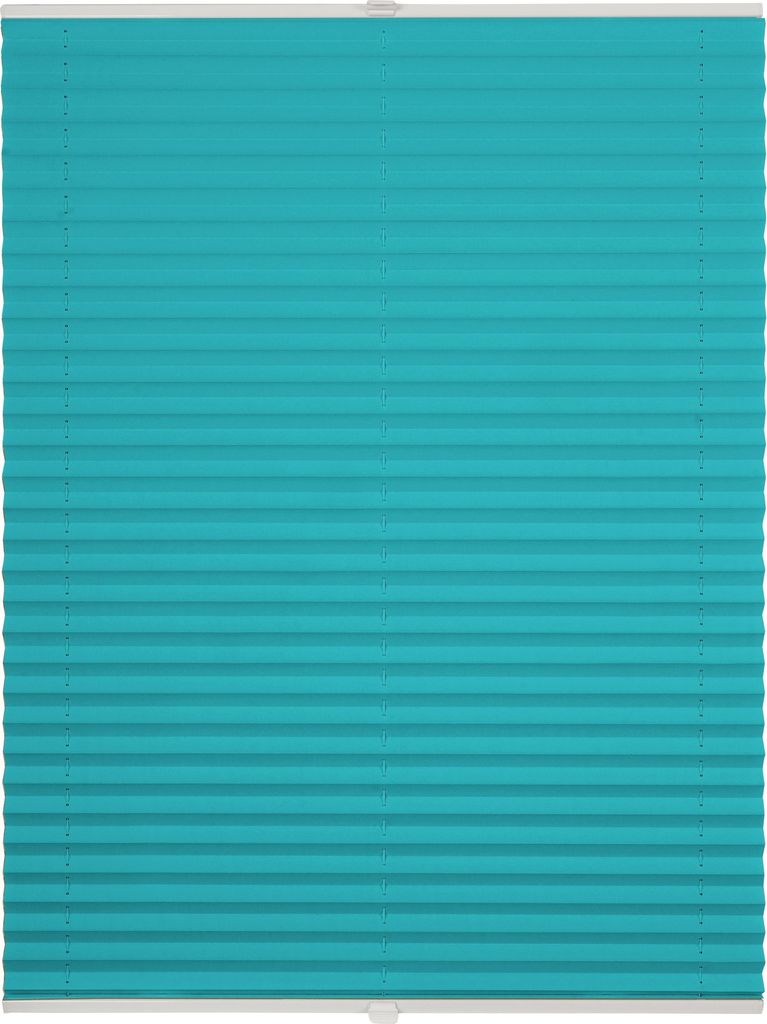 Plissee auf Maß Thermo Basic Klemmfix ohne Bohren Verdunkelnd Farbe: Türkis, Größe: B): 111-120 cm, H): 101-150 cm