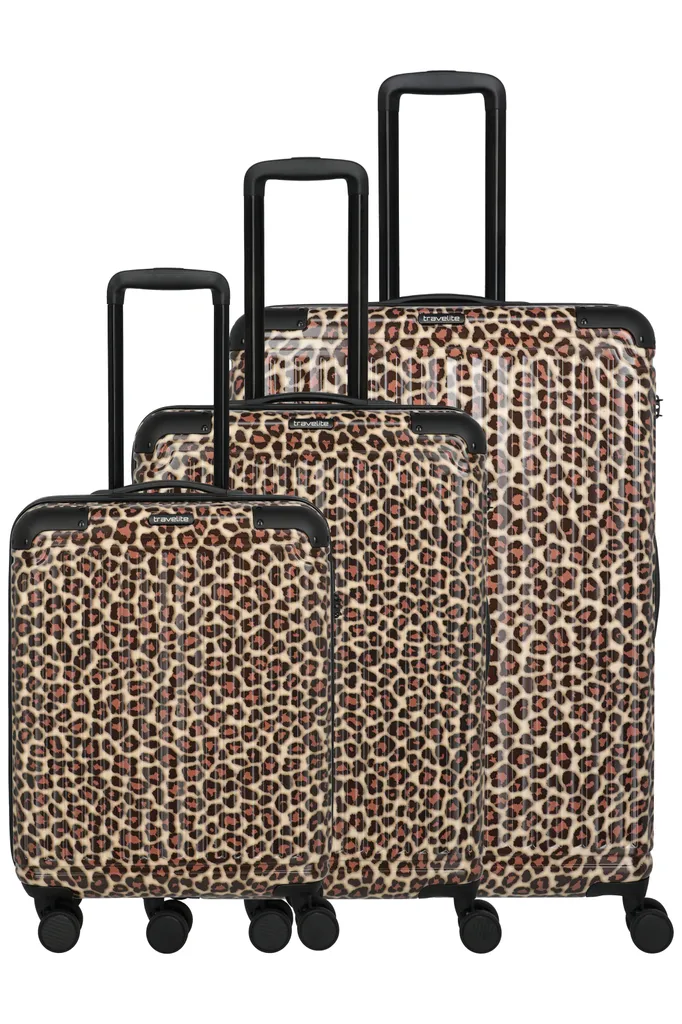 Valises Travelite CRUISE 4w Léopard Robustes avec Roues Doubles 360°
