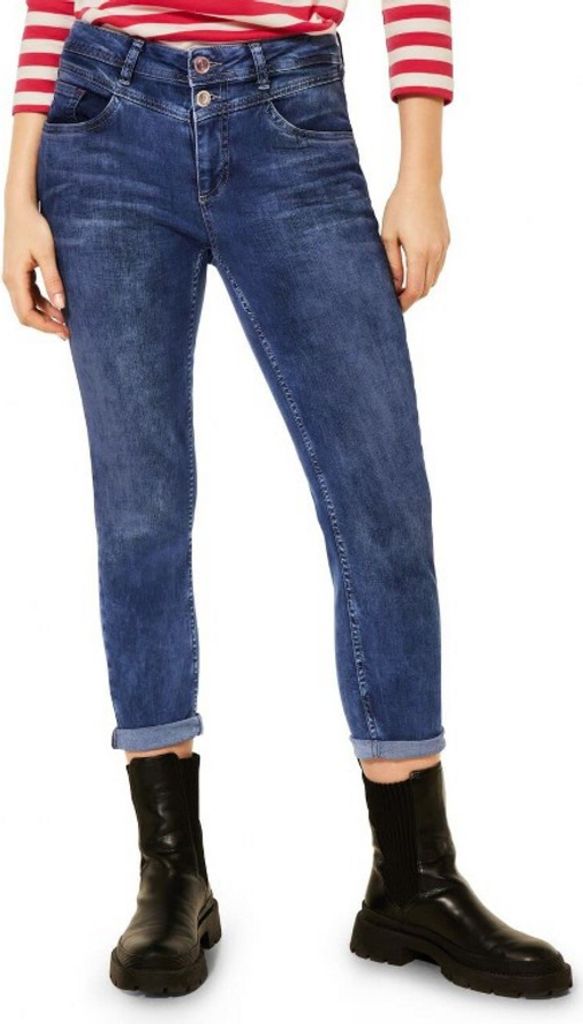 29136 Street One, Mom 7/8, 7/8 Damen Jeans Hose, Stretchdenim, blue used, W 25 L 28