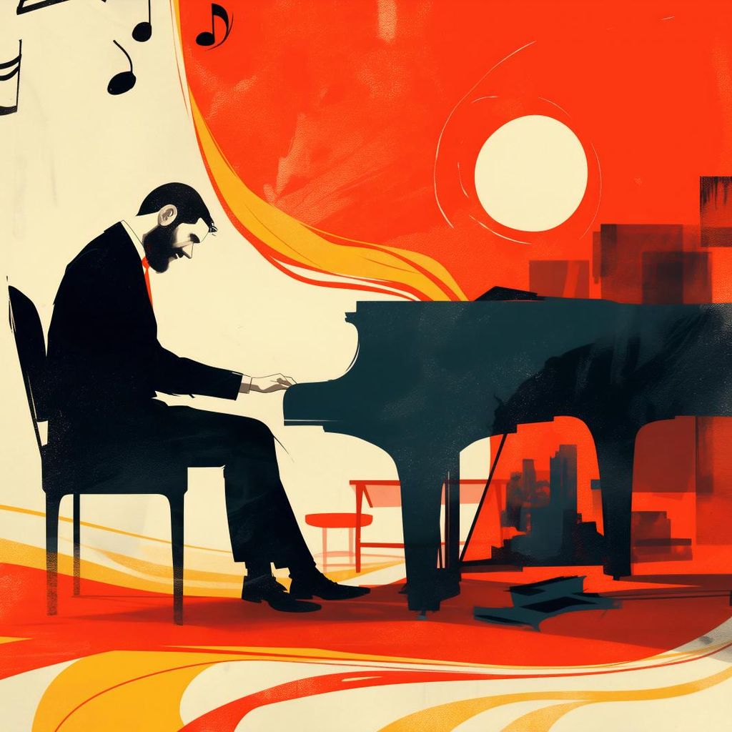 Plakat 40x40cm Pianist