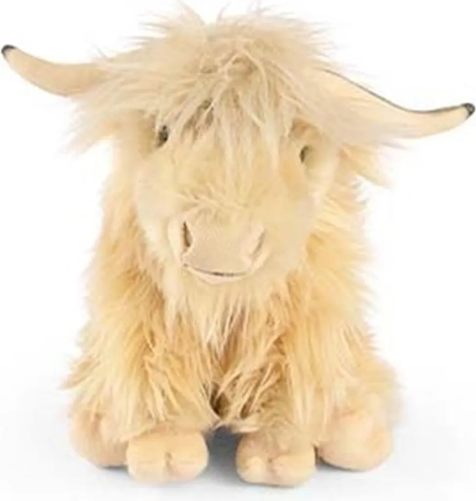Peluche Highland Cow Blanche avec Son : Idée Cadeau Bébé et Décoration