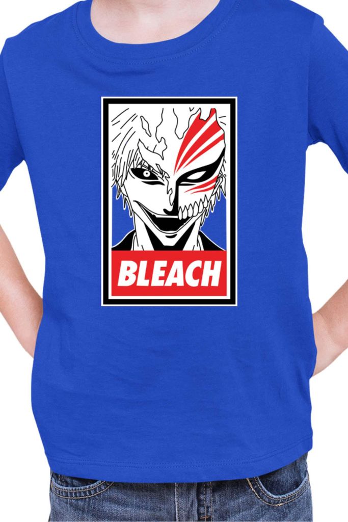 Kinder T-Shirt Manga Japan Anime Comics Animation Bleach 004, 7-8 Jahr - 128 / Blau