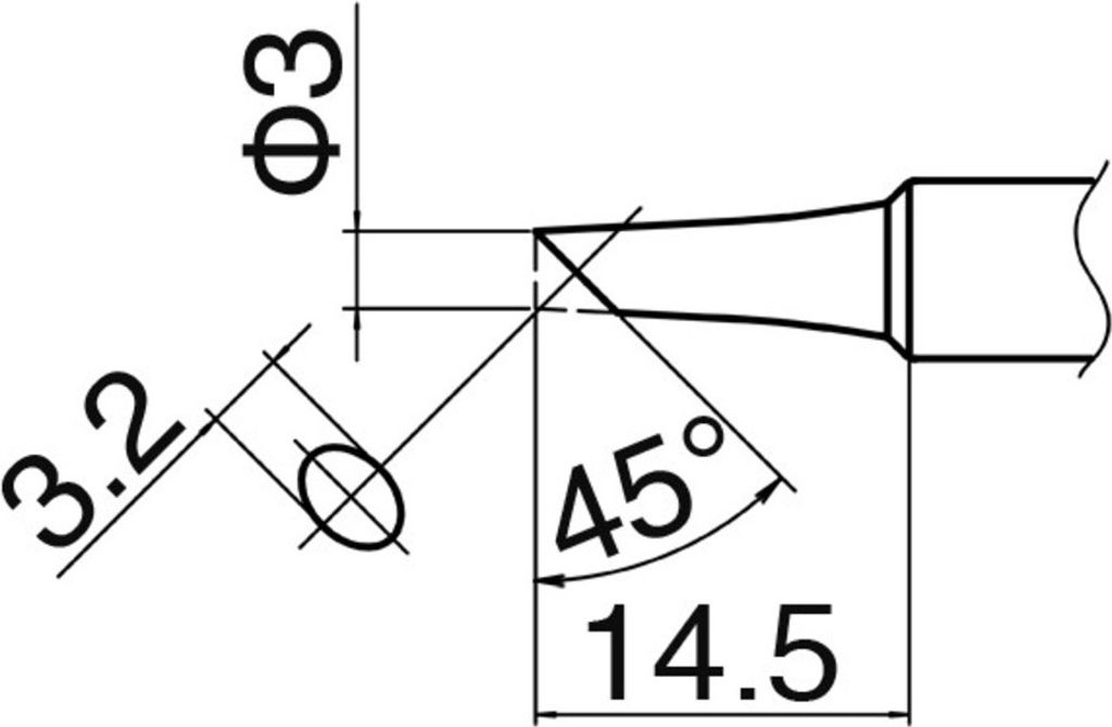 Hakko Lötspitze Serie T18, Format C3 T18-C3