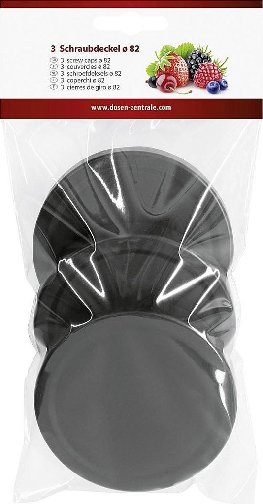 Hochranddeckel Ø82mm schwarz-matt 3 Stück im Beutel