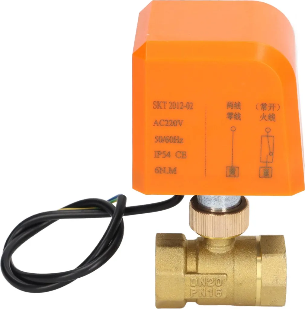 Vanne à bille motorisée normalement ouverte 220V en laiton DN20 3/4