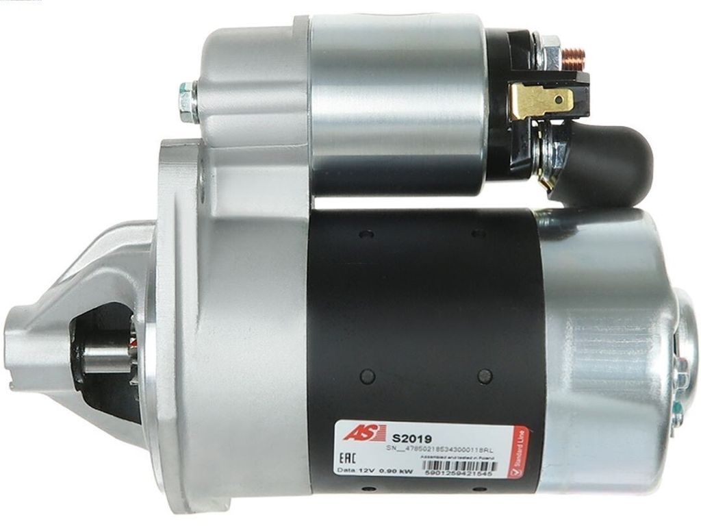 Startmotor voor Yanmar 3TN63 / 3TN66 / 3TNE68, 12V, 0,9 kW Productafbeelding 