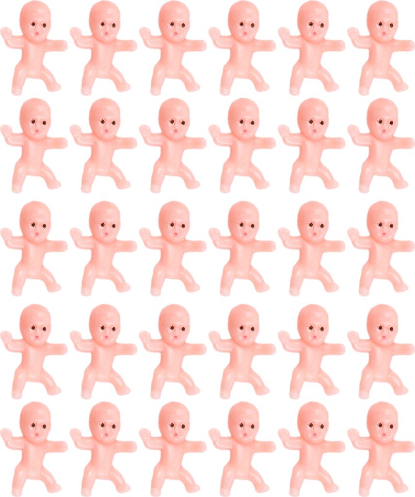 30 Stück Mini-Babyfiguren, wiederverwendbare Baby-Ornamente, nicht essbare Kuchendekorationen für Babypartys, Gender Reveal-Partys, Cupcake-Dekor