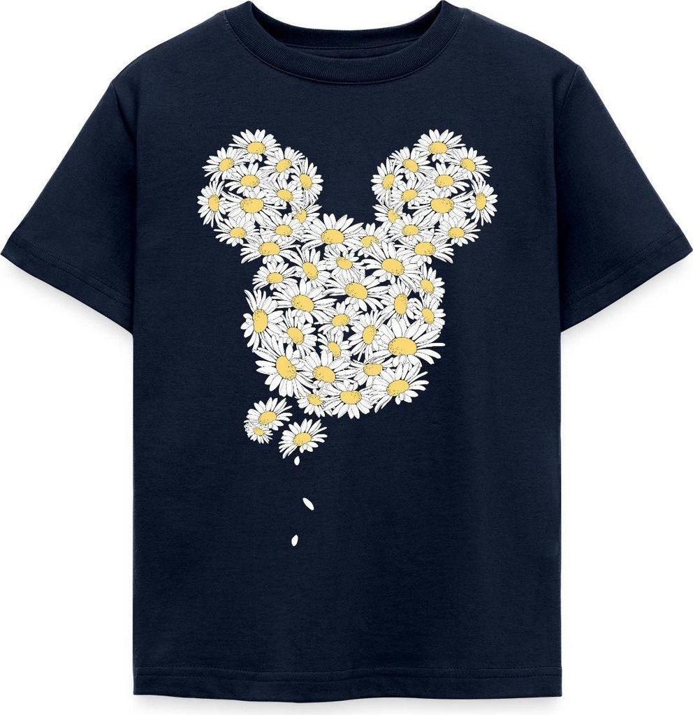 Mickey & Minnie Mickey Mouse Gänseblümchen Kinder T-Shirt, 98/104 (3-4 Jahre), Navy