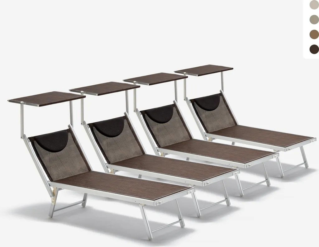 Transat de Jardin Santorini Limited Edition Chocolat pour Piscine - 4pcs - 6
