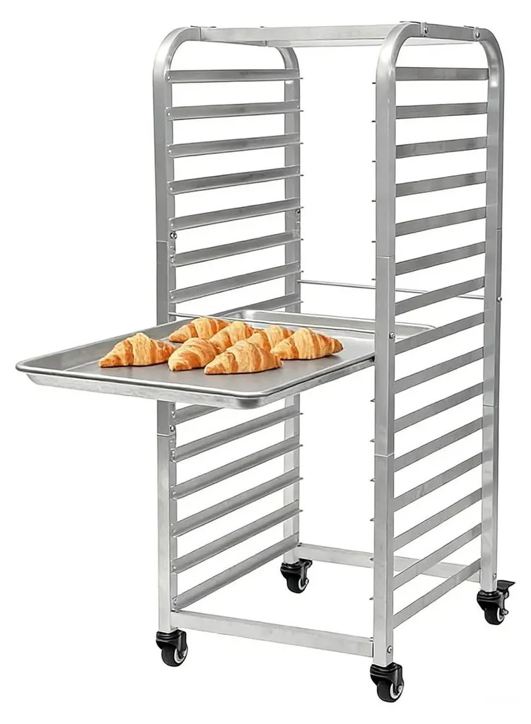 Gagnez de la place en cuisine avec ce chariot à plaques rose mobile
