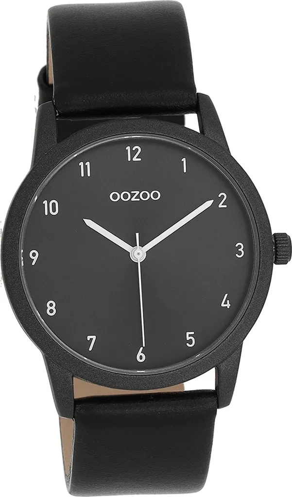 Oozoo orologio da donna in pelle orologio analogico al quarzo bracciale nero Timepieces D2UOC11079