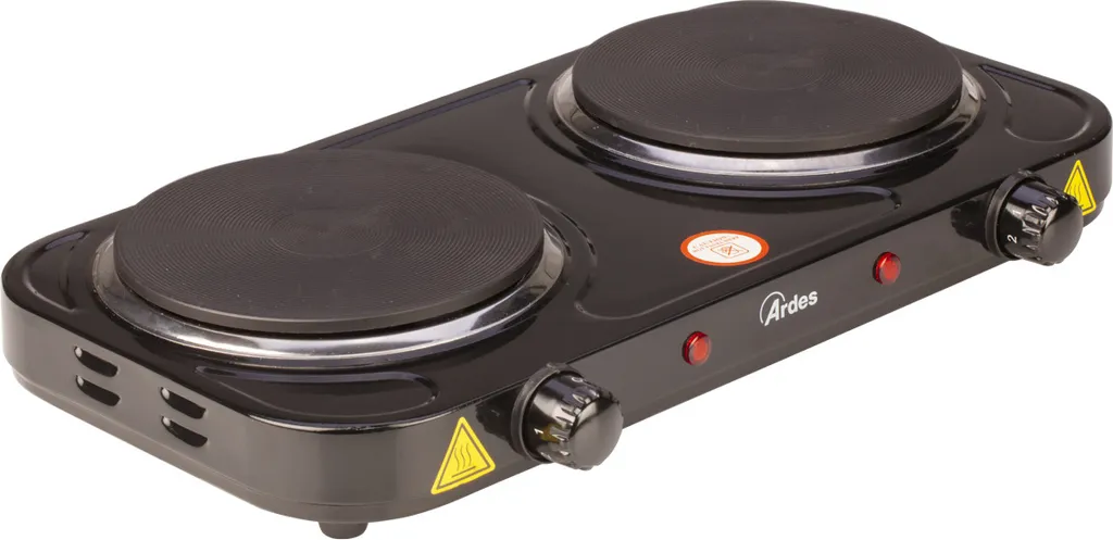 Ardes AR1F21 Piano Cottura Elettrico Nero 2500W | Doppia Piastra Ghisa