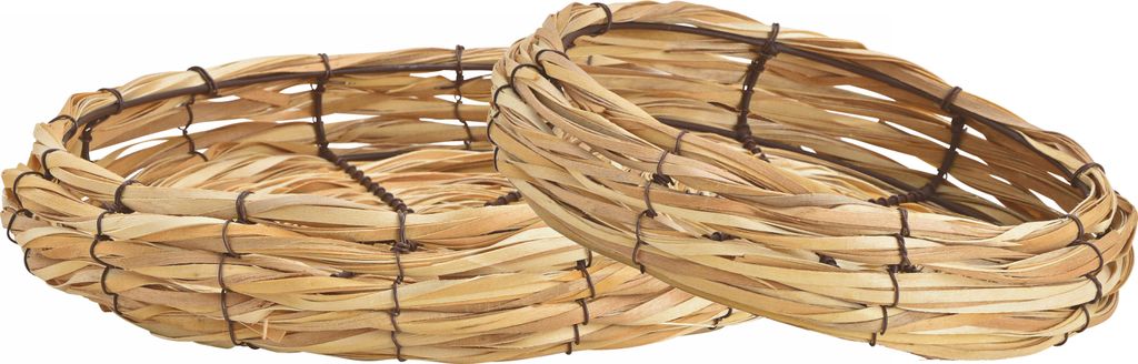 Runde Schale aus Holz Geflecht - im 2er Set - ca. 33 / 26 cm