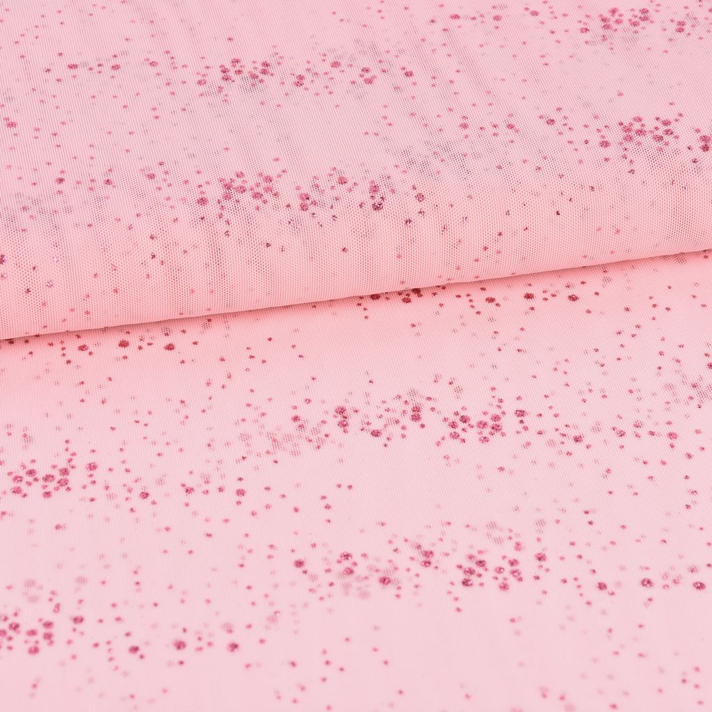 Faschingsstoff Meterware Stretch Tüll Glitzer einfarbig Produktbild 