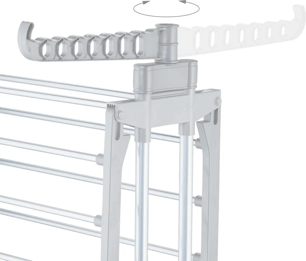 Séchoir à linge grande capacité avec ailes pliables et roues intégrées - 5
