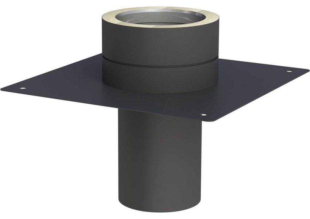 Jeremias DW-Black 180mm Grundplatte Kaminerhöhung doppelwandig Edelstahl schwarz