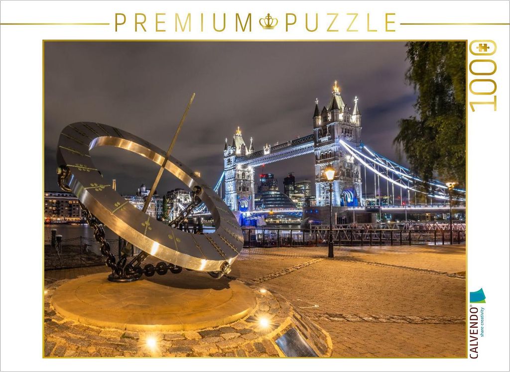 CALVENDO Puzzle LONDON Tower Bridge im Lichterglanz | 1000 Teile Lege-Größe 64x48cm Foto-Puzzle für glückliche Stunden