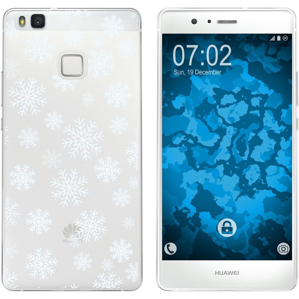 PhoneNatic Case kompatibel mit Huawei P9 Lite Silikon-Hülle X Mas Weihnachten Schneeflocken M2